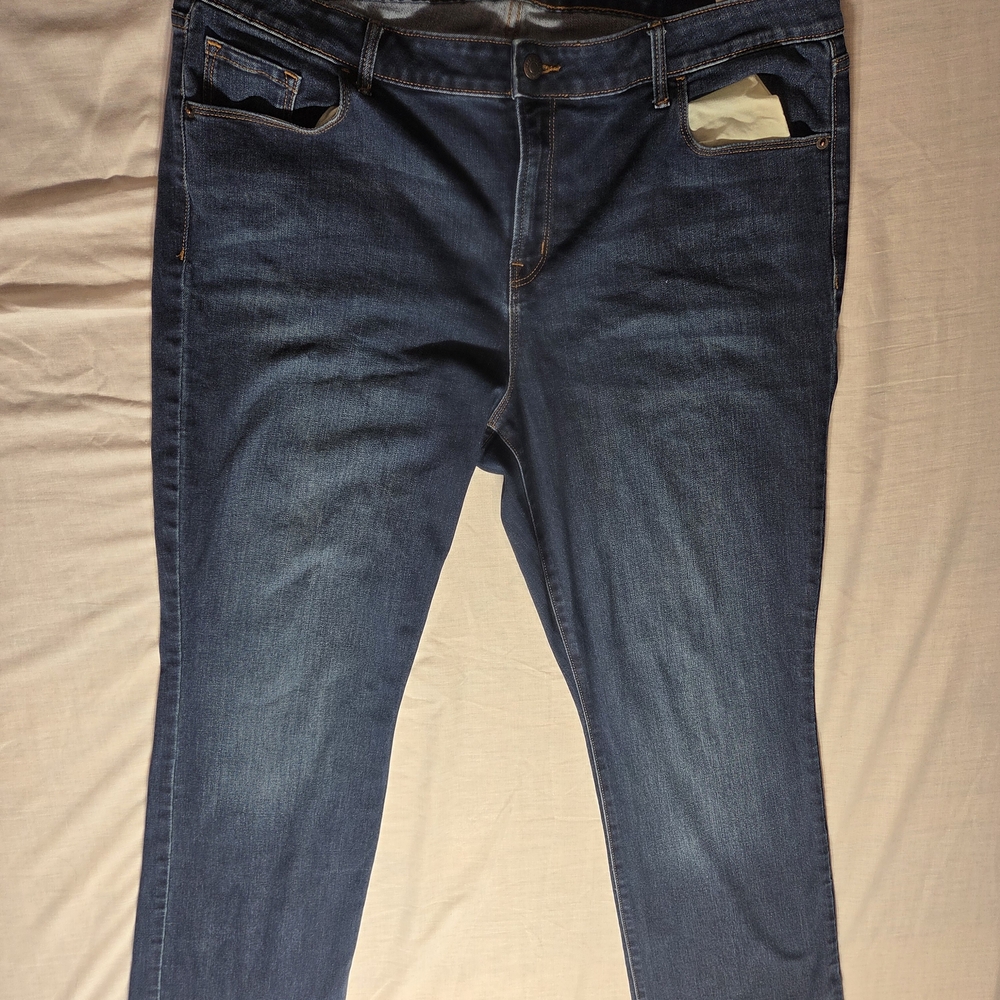 Old Navy Dark Blue Kicker Boot-Cut Jeans